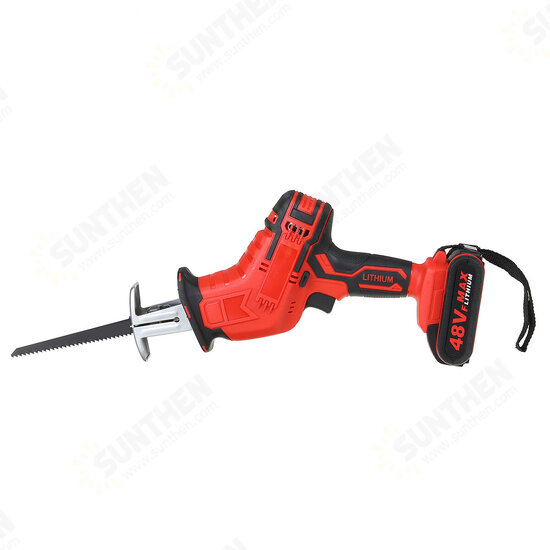 21V Cordless Reciprocating Saw Electric Saw W/ 4 Saw Blades Metal Cutting Woodworking W/ 1/2 Lithium Battery