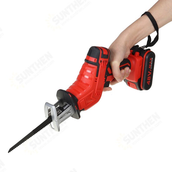 21V Cordless Reciprocating Saw Electric Saw W/ 4 Saw Blades Metal Cutting Woodworking W/ 1/2 Lithium Battery