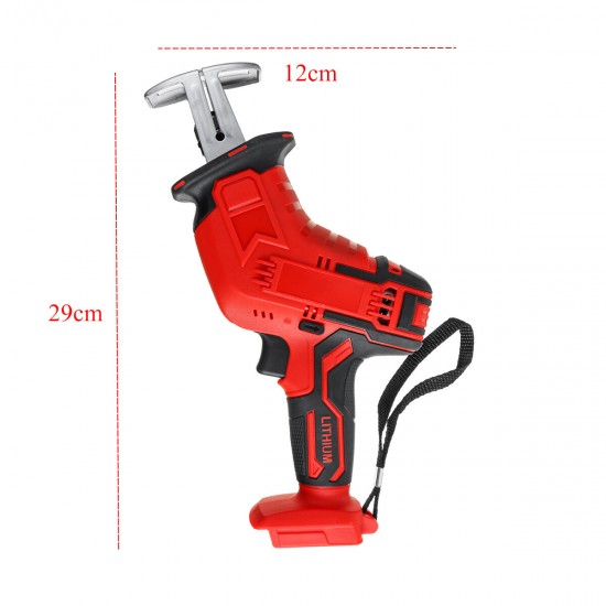 21V Cordless Reciprocating Saw Electric Saw W/ 4 Saw Blades Metal Cutting Woodworking W/ 1/2 Lithium Battery