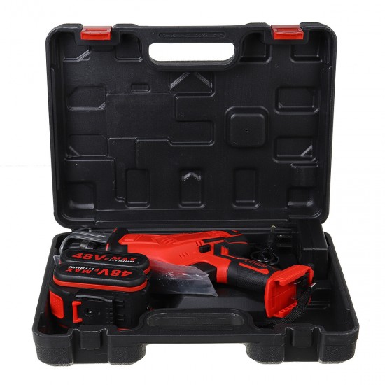 21V Cordless Reciprocating Saw Electric Saw W/ 4 Saw Blades Metal Cutting Woodworking W/ 1/2 Lithium Battery