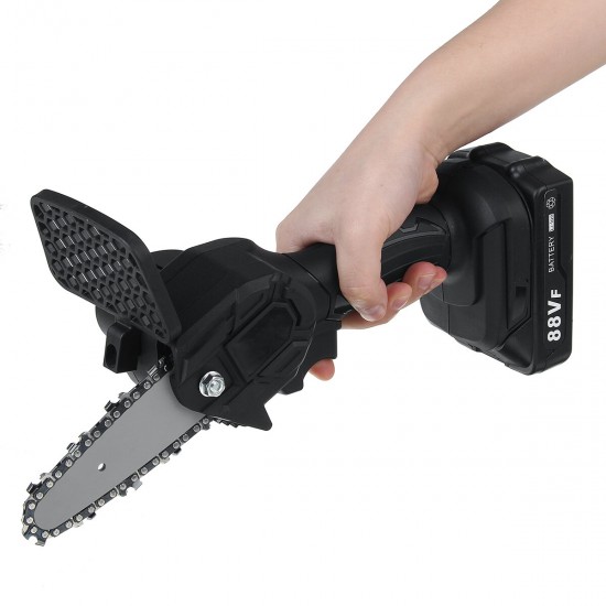21V Electric Cordless Chain Saw One-Hand Saw Woodworking Tool W/ 2pcs Battery