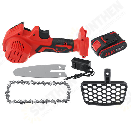 21V Rechargeable Electric Chain Saw Portable Woodworking Saw Cordless Wood Cutter W/ 1pc/2pcs Battery