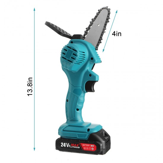 24V 4 Inch One-Hand Electric Chain Saw 800W Handheld Logging Saws Chainsaw Wood Cutting Tool W/ 2pcs Battery For Makita