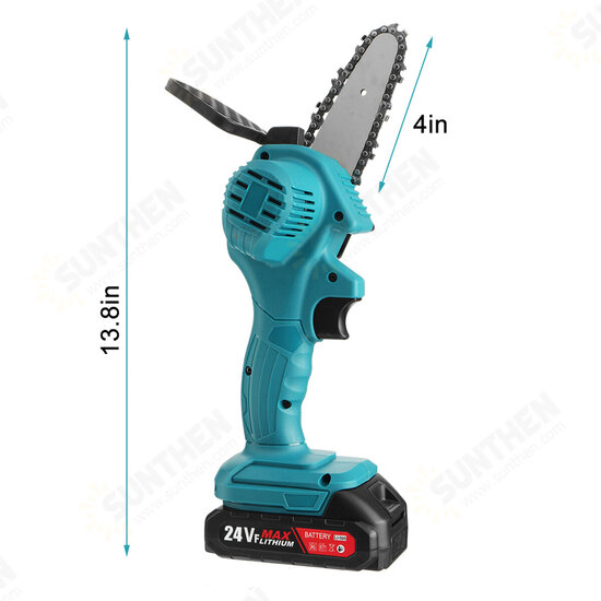 24V 4 Inch One-Hand Electric Chain Saw 800W Handheld Logging Saws Chainsaw Wood Cutting Tool W/ 2pcs Battery For Makita