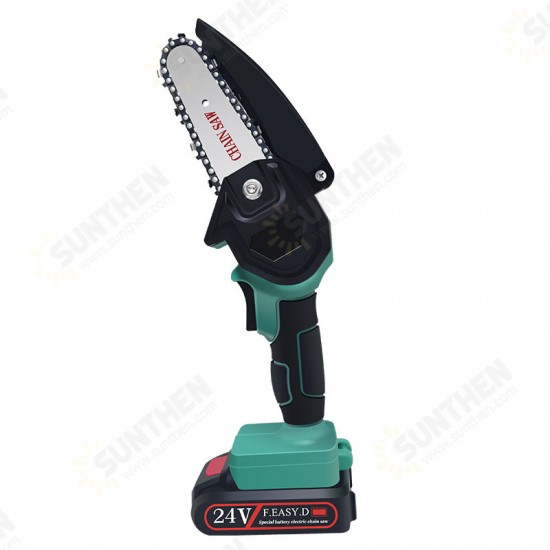 24V 650W Portable Wood Pruning Saw 4 Inch Rechargable Mini Electric Chainsaw Handheld Wood Pruning Saw For Cutting Woodwork