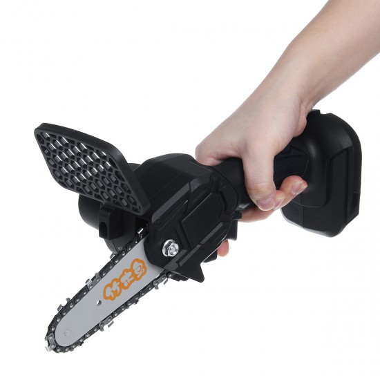 24V Cordless Electric Chainsaw 4 Inch Portable Chain Saw Woodworking Cutting Tool W/ 2pcs Battery