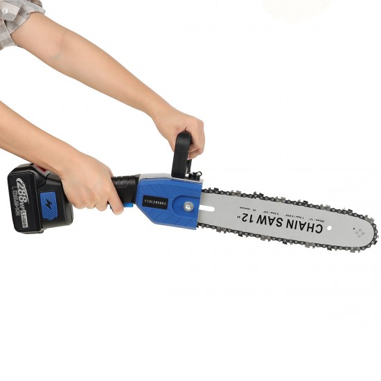 288VF 12inch Cordless Electric Chain Saw One-Hand Saw Woodworking Tool W/ 1/2pcs Battery