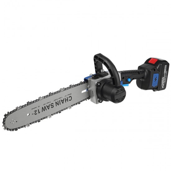 288VF 12inch Cordless Electric Chain Saw One-Hand Saw Woodworking Tool W/ 1/2pcs Battery