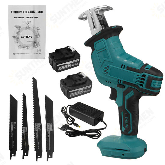 288VF Cordless Reciprocating Saw 4 Blades Wood Metal Cutting Recip Prunning Saw W/ 1pc or 2pcs Battery 288VF Cordless Reciprocating Saw 4 Blades Wood Metal Cutting Recip Prunning Saw W/ 1pc or 2pcs Battery