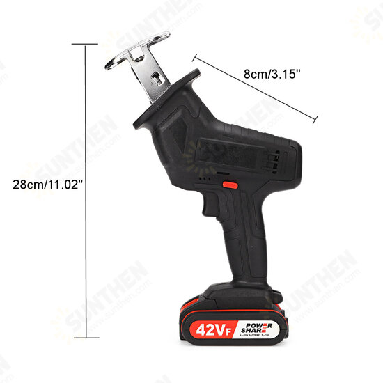 36VF/42VF Cordless Reciprocating Saw Mini Electric Saws Set W/ 2pcs LI-ION Rechargeable Battery