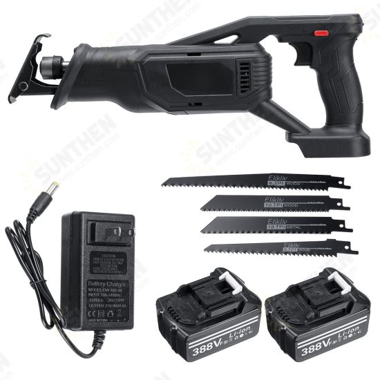 388VF Cordless Mini Reciprocating Saw Rechargeable Electric Saw W/ 4 Blades & None/1/2 Battery Replacement For Makita 18-21V Battery