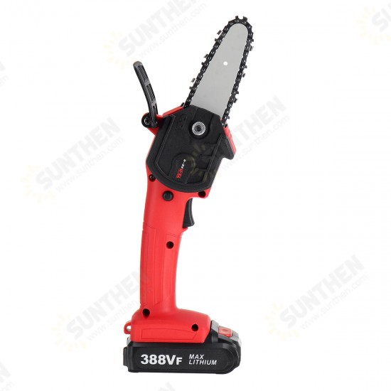 4 Inch 388VF Cordless Electric Chain Saw One-Hand Saw Woodworking Wood Cutter W/ None/1/2 Battery