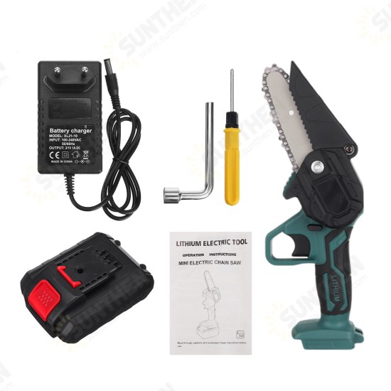 4 Inch Cordless Electric Pruning Saw Rechargeable One-handed Woodworking Tool Mini Chain Saw For Wood Cutting