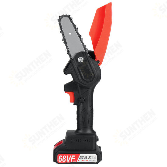 4 Inch Mini Cordless Electric Chain Saw One-Hand Saw Woodworking Wood Cutter W/ 1/2 Battery