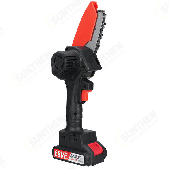 4 Inch Mini Cordless Electric Chain Saw One-Hand Saw Woodworking Wood Cutter W/ 1/2 Battery