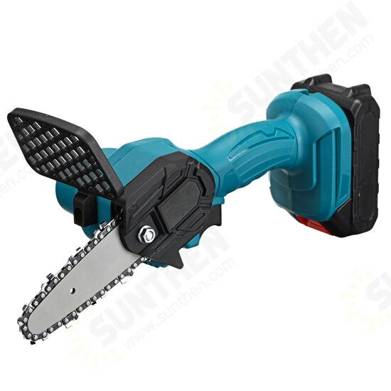 550W 21V 4inch Mini Cordless One-Hand Electric Chain Saw Woodworking Wood Cutter W/ 2pcs Battery