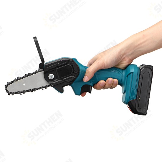 550W 48VF 4inch Mini Cordless One-Hand Electric Chain Saw Woodworking Wood Cutter W/ 2pcs Battery