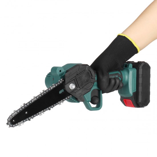 6 Inch 6000mAh Cordless Electric Pruning Saw Rechargeable One-handed Woodworking Tool Mini Green Chain Saw For Wood Cutting Spliting