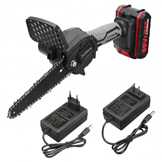 6inch Portable Electric Pruning Saw Rechargeable Small Woodworking Electric Chain W/ 1/2 Battery