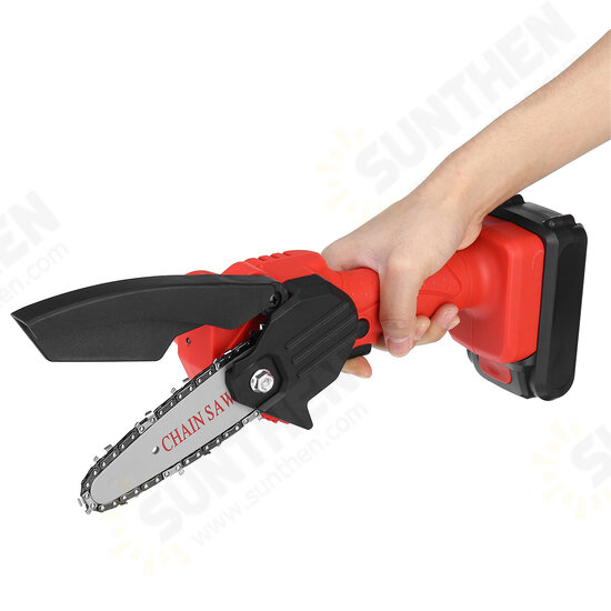 600W 4 inch Cordless Electric Chainsaw Wood Cutter Mini One Hand Saw Woodworking Tool