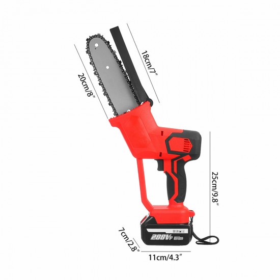 8 Inch Cordless Electric Chain Saw 288VF Brushless Motor Power Tools Chainsaw