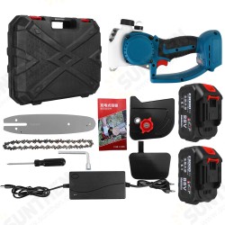88V 1200W Electric Cordless Chain Saw Woodworking Wood Cutter with 2 Batteries Kit 88V 1200W Electric Cordless Chain Saw Woodworking Wood Cutter with 2 Batteries Kit