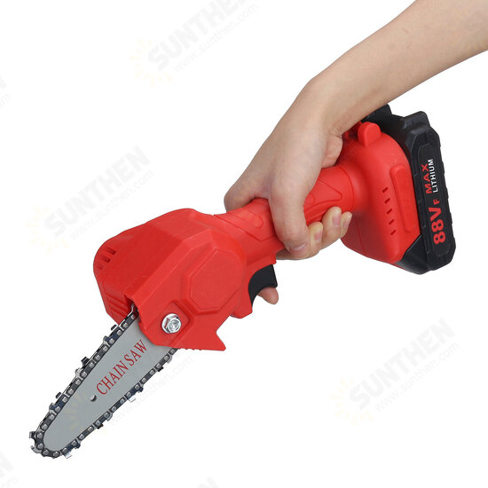 88V 4Inch Portable Electric Pruning Saw Rechargeable Small Woodworking Chain Saw W/ 1/2pcs Battery