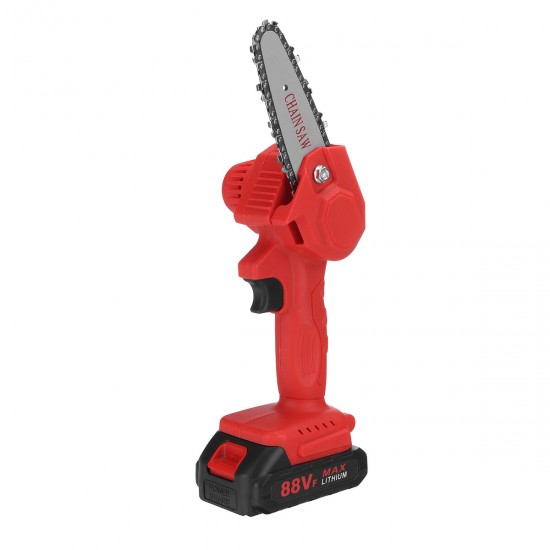 88V 4Inch Portable Electric Pruning Saw Rechargeable Small Woodworking Chain Saw W/ 1/2pcs Battery