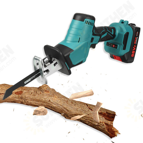 88VF 15mm 3000rpm Portable Electric Cordless Reciprocating Saw Pruning Chain Rechargeable Woodworking Power Tools Wood Cutter W/1/2 Battery EU Plug 88VF 15mm 3000rpm Portable Electric Cordless Reciprocating Saw Pruning Chain Rechargeable Woodworking Power Tools Wood Cutter W/1/2 Battery EU Plug