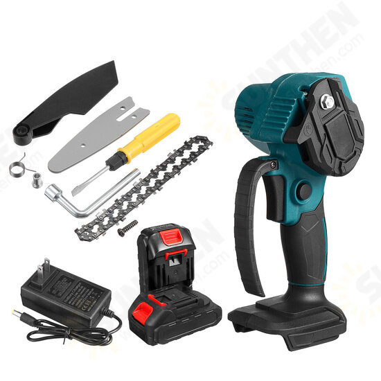 88VF 4/6 Inch Cordless Electric Chain Saw Kit One-Hand Saw Mini Portable Woodworking Wood Cutter W/ 2pcs Battery