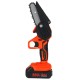 88VF 4Inch /6Inch Cordless Electric Chain Saw One-Hand Mini Saw Wood Cutter Woodworking Tool W/ 1/2 Battery Led Working Light