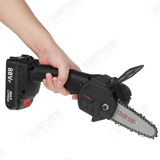 88VF 4Inch Electric Chain Saw Woodworking Wood Cutter One-Hand Saw W/ 1/2 Battery