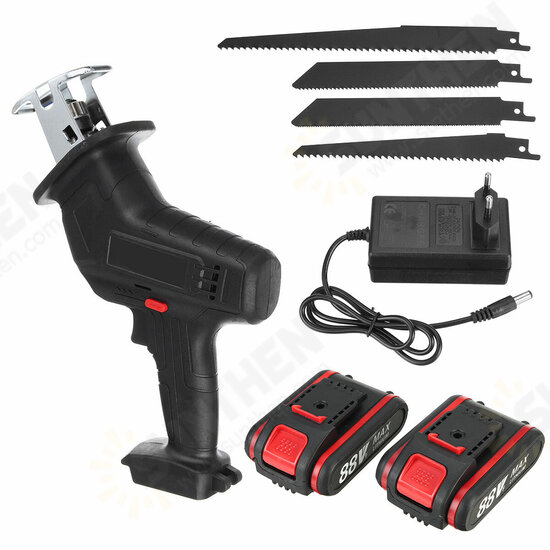 88VF Cordless Rechargeable Electric Reciprocating Saw Portable Wood Metal Plastic Cutting Tool W/ 1 or 2 Battery