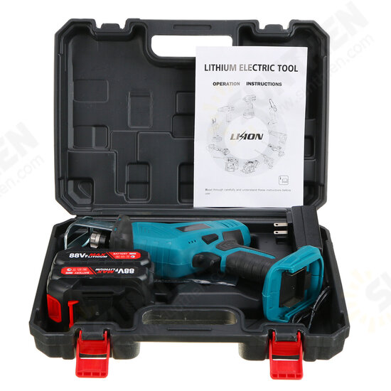 88VF Electric Reciprocating Saw Variable Speed Metal Wood Cutting Tool W/ 4pcs Blades & Plastic Case & None/1/2 Battery For Makita