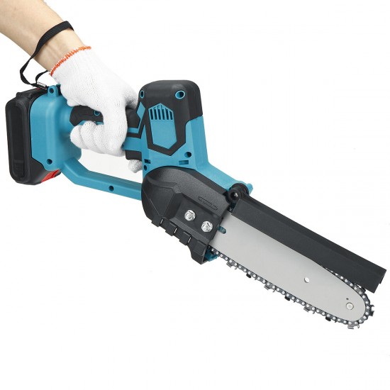 8Inch 21V Cordless Electric Chain Saw Mini Wood Cutter 1200W One-Hand Saws Woodworking Tool W/ None/1/2 Battery
