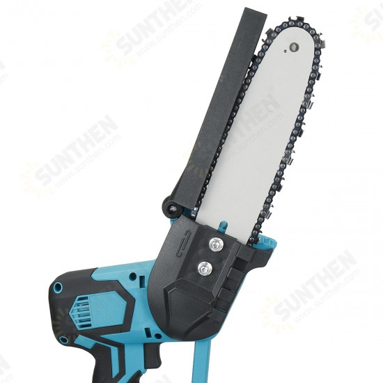 8Inch 21V Cordless Electric Chain Saw Mini Wood Cutter 1200W One-Hand Saws Woodworking Tool W/ None/1/2 Battery