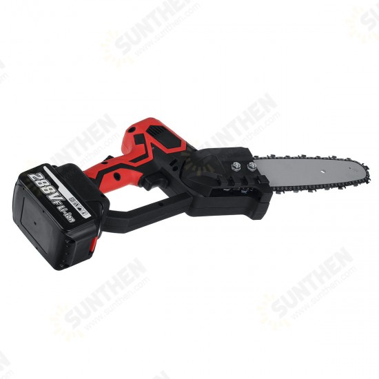 8inch 21V 1500W Electric Chainsaw Cordless One-Hand Saw Chain Saw Woodworking Tool W/ 1/2pcs Battery