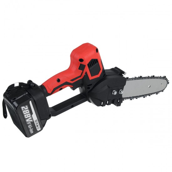 8inch 21V 1500W Electric Chainsaw Cordless One-Hand Saw Chain Saw Woodworking Tool W/ 1/2pcs Battery