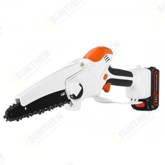 98VF 6Inch Cordless Electric Chain Saw Rechargeable Wood Cutter Woodworking Tool W/ None or1or2 Battery