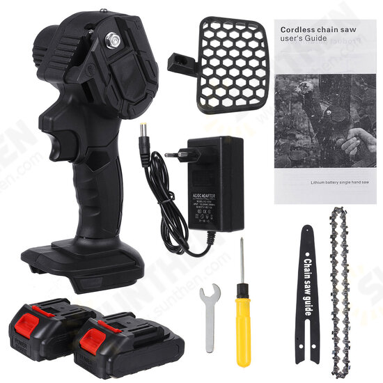 AC 100-240V 550W Black Cordless Electric Chain Saw Wood Mini Cutter One-Hand Saw with 2 Batteries Woodworking Tools Set AC 100-240V 550W Black Cordless Electric Chain Saw Wood Mini Cutter One-Hand Saw with 2 Batteries Woodworking Tools Set