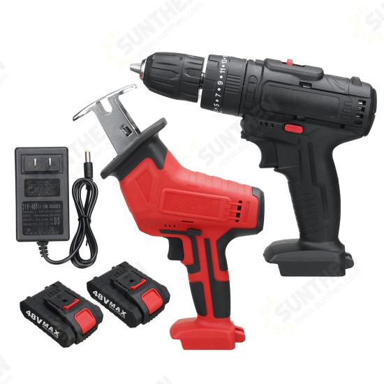 Cordless Electric Reciprocating Saw Electric Impact Drill Screwdriver Set