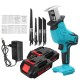 Cordless Reciprocating Saw Woodworking Wood Cutter Electric Saw W/ None/4 Saw Blades & None/1/2 Battery Cutting Tools Kit