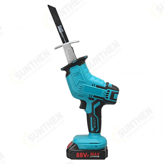 Cordless Reciprocating Saw Woodworking Wood Cutter Electric Saw W/ None/4 Saw Blades & None/1/2 Battery Cutting Tools Kit