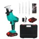 Electric Cordless Reciprocating Saw 4 Blades Battery Charger Saw Power Tool