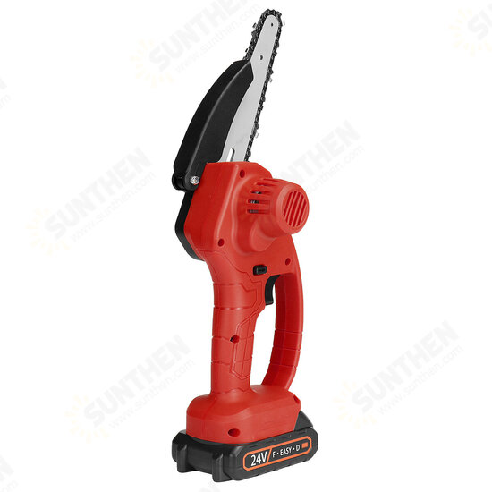 Handheld Mini Rechargable Chainsaw 6inch Electric Chain Saws Stepless Speed Change Wood Work Cutter W/ Battery