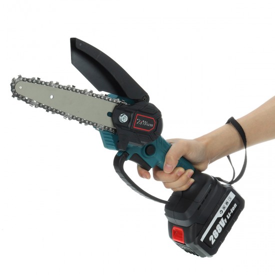 288VF 6 Inch Electric Saw Cordless Rechargable Electric Chain Saw One-hand Wood Work Cutter Garden Tool Battery Indicator