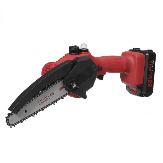 88VF 6Inch Rechargable Chain Saw One-hand Chainsaw Wood Work Cutter Tool Digital Display Indicator Battery