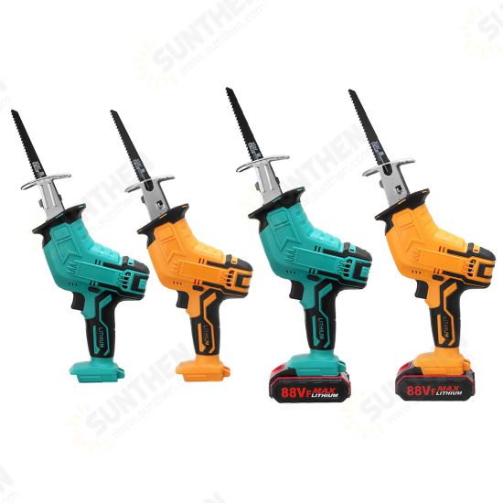 Rechargeable Cordless Reciprocating Saw Handheld Woodorking Wood Cutter W/ None/1/2 Battery & 4PCS Saw Blades Electric Saw Kit Fit Battery