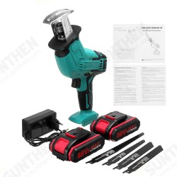 Rechargeable Cordless Reciprocating Saw Handheld Woodorking Wood Cutter W/ None/1/2 Battery & 4PCS Saw Blades Electric Saw Kit Fit Battery Rechargeable Cordless Reciprocating Saw Handheld Woodorking Wood Cutter W/ None/1/2 Battery & 4PCS Saw Blades Electric Saw Kit Fit Battery