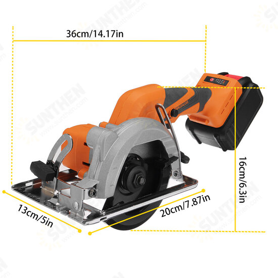 Rechargeable Electric Circular Saw Machine Angular Tool Metal Wood Grinding Cutting Grinding Tool W/ None/1/2pcs Battery